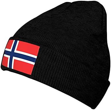 Zimske kape sa zastavom Norveške za muškarce i žene, pletena kapa s lubanjom s manšetama, Akrilna ležerna kapa s kapuljačom