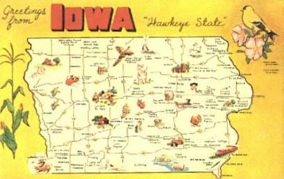 Pozdrav iz Iowa razglednice
