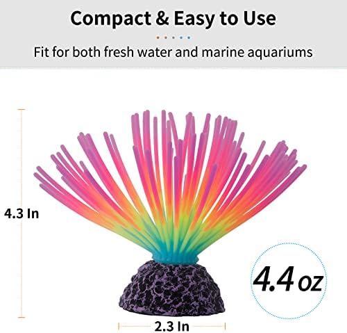 Akvarij izbor simulira duginu kuglu morskog ježa i ružičasti prugasti koraljni cvjetni ukras umjetni silikonski ukras sa svjetlećim