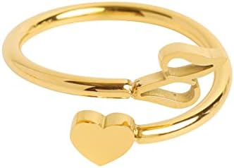 Ženske izvrsne Narukvice za moju unuku, nježni prsten s inicijalima u obliku srca, prsten sa srcem od 26 slova, jednostavan modni nakit,
