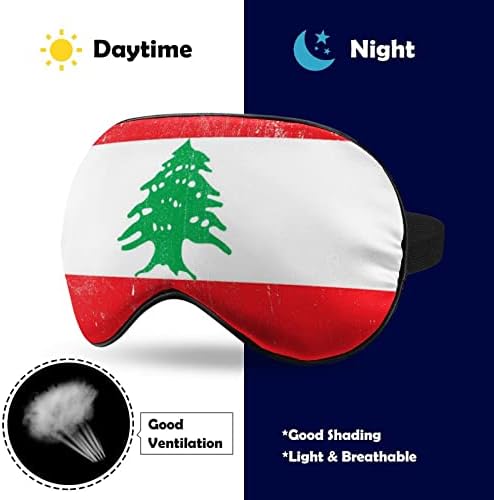 Vintage libanon zastava Meka maska ​​za oči Učinkovito zasjenjenje maske za spavanje udobnost zavenjenih očiju s elastičnim podesivim