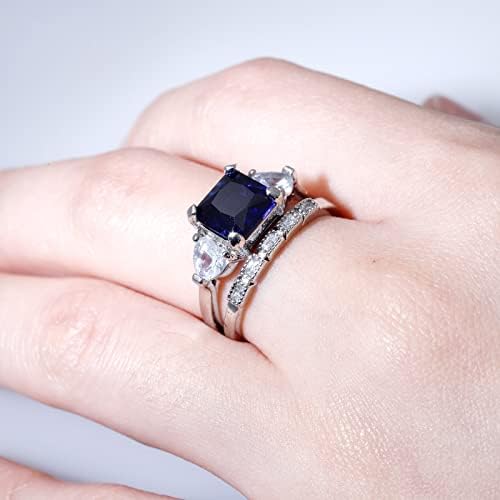 Zaručnički prstenovi za žene jarko plavi cirkon vjenčani prsten okrugli kameni nakit modni prsten za žene pokloni boho prstenovi