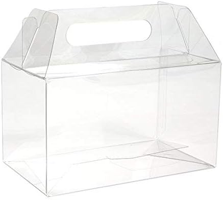 Prozirna kutija s zabatnom ručkom od 25 komada / Veličina | 7 do 4 do 4 | sigurna kopča, laka za nošenje poklon kutija za usluge vjenčanja,