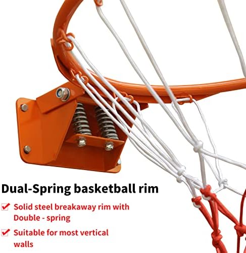 Košarka s dvostrukim opružnim čvrstim obodom, košarkaška mreža, vanjski unutarnji viseći košarkaški gol s mrežom za sve vremenske uvjete,