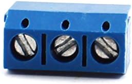 Iivverr 30pcs 3 -pin 5,08 mm nagib PCB ploče za ugradnju vijaka Blok 12A 300V plava (30pcs 3 pin 5,08 mm nagib ploče PCB ploča Tornillo