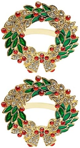 Kesyoo 2pcs božićna salveta kopča u obliku salveta u obliku salveta ubrusa prstenovi vjenčani vijenac ukras