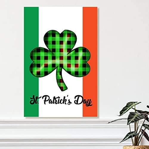 Irska zastava leopard plad sretna djetelina drveni natpisi plaketi sveti patrick dan zelena djetelina irski dekor dekor znak sretni