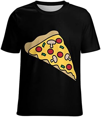 Majice za pizzu za žene, majica kratkih rukava s okruglim vratom, grafički ljetni top