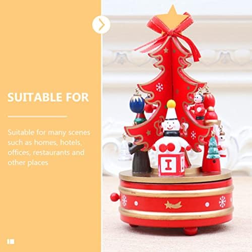 Aboofan božićna rotirajuća glazbena kutija karusel glazbena kutija s figuricama božićno drvce Sretan-gol rotirajući windup glazbeni