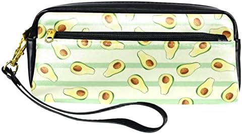 Kozmetičke torbe za žene, torbice za torbice šminke Organizator za skladištenje torbe za šminkanje djevojke, voćni avokado zelene pruge