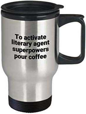 Književni agent putnička šalica smiješna sarkastična noviteta od nehrđajućeg čelika supersila kava za kavu dar ideja
