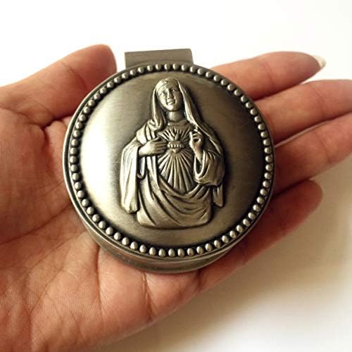 elegantan medicinski nakit srce Svete Marije Katolička krunica srebrna ogrlica kutija pokloni