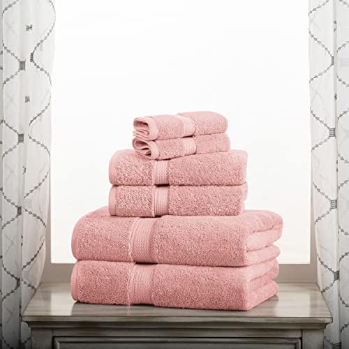 BNM egipatski pamučni set ručnika od 6 komada, uključuje 2 ručnika za lice, 2 ručnika za ruke i 2 ručnika za kupanje, pričvršćena petlja