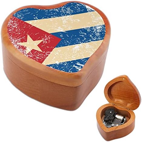 Kuba retro zastava drvena glazbena kutija OBLIK OBLIKA Glazbene kutije Vintage Wood Box za poklon