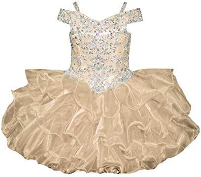 M_RAC kristal djevojčice s ramena Glitz Cupcake Obučene haljine za kratke rođendanske haljine M002