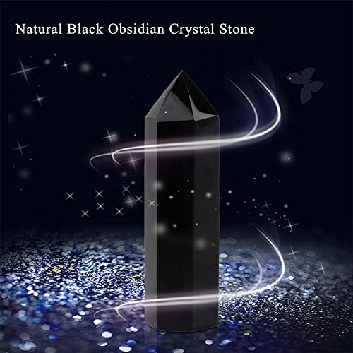 1PC Crni kristalni kamen Meditacija zacjeljivanje kristalnog štapa šesterokutni stup meditacijske terapije Dekoracija