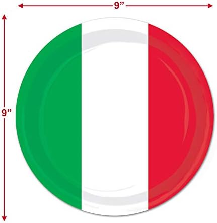 Talijanske zalihe za zabavu - Italija zastave crvene, bijele i zelene tablice za večeru i ručak salvete
