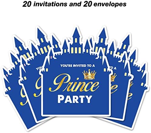 Pozivnice za tematsku zabavu s omotnicama, 20 set malih princ pozivnice za rođendan bday stranka poziva na usluge, dvostrane