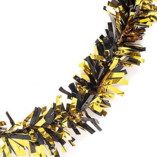 Crni i zlato metalni vimenik Twist Garland 4 inča širok x 25 ft dugačak
