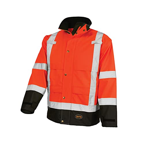 Pioneer Ripstop Visoka vidljivost Sigurnosna jakna s kišnom zupčanikom - Hi Vis, vodootporan, reflektirajući, radni kaput za muškarce,