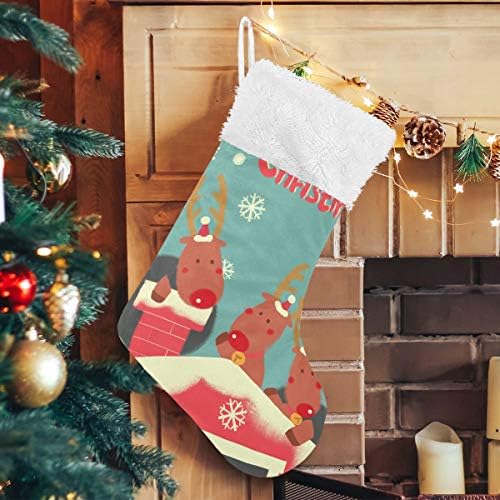Pimilagu Naughty božićni losovi na krovu božićne čarape 1 pakiranje 17.7 , Viseće čarape za božićni ukras