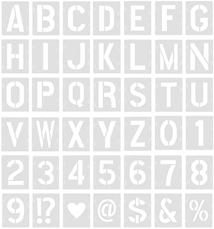 Savita 42pcs šabloni slova, 3 -inčni broj za višekratnu upotrebu plastičnog slova Broj predloška Brojevi zanatske šablone za slikanje