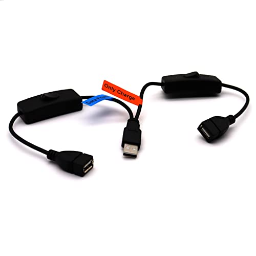 Motong USB A 2,0 Y razdjelnika s prekidačem za uključivanje/isključivanje, USB 2.0 mužjak do dvostrukog USB -a za žensko produženje