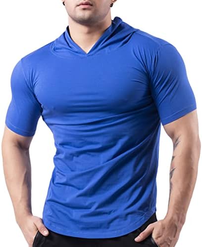 Muške ležerne majice s kapuljačom modni mišić majice majice za vježbanje majice kratki rukavi čvrste kapuljače pulover vrhovi