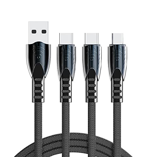 3 U 1 USB kabel za punjač, ​​kabel za punjenje s pletenicama s više priključaka za punjenje, 5A kabel za brzo punjenje s USB C/mikro