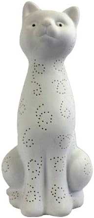 Jednostavan dizajn 93056-bijela porculanska stolna svjetiljka u obliku životinje, mačja mačka