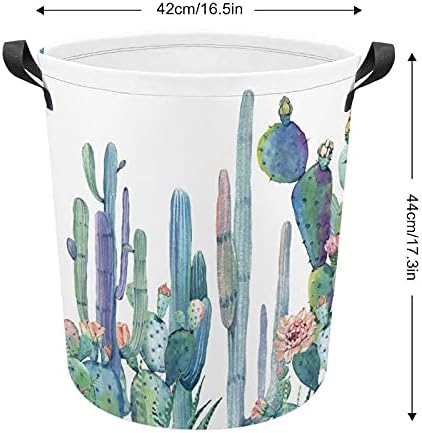 Foduoduo košarica za pranje rublja Kaktus cvjetovi cvjetanje rublja rublja s ručkama sa sklonim količinama prljave odjeće za spavaću