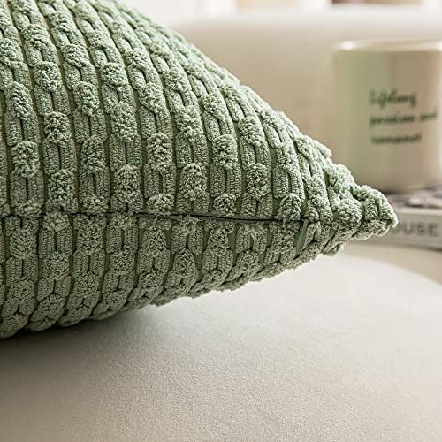 Kevin Textile 2 pakira ukrasni jastučni jastuci za bacanje jastuka 18x18 inča za kauč za kauč za dnevni boravak, mekani prugasti Corduroy