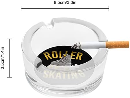 Staklena pepeljara s koturaljkama okrugle cigarete pepela nositelj pepela kućica za kućni ured za unutarnje uređenje