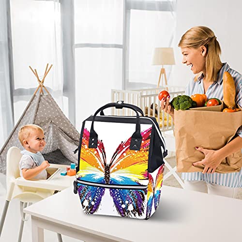Sažetak vrećice s leptirima pelena mama ruksak Veliki kapacitet pelena torbica za njegu za njegu beba za njegu bebe
