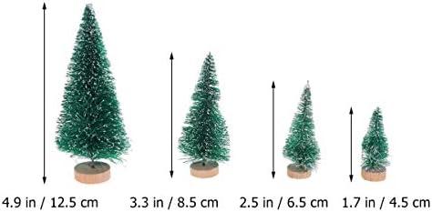 NUOBESTY 34PCS Mini božićno drvce Sisal stabla s stolom za odmor od drva Top dekor