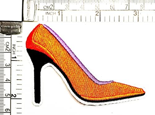 Salvete Plus 3pcs. narančaste cipele modne zakrpe naljepnica s visokom petom uredska djevojka crtani vez glačalo na tkanini aplicirano