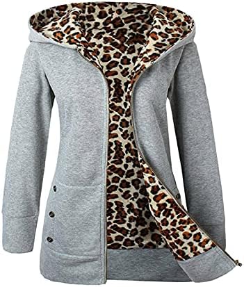 Ženska jakna s kapuljačom zima plus baršunasta jakna ženska jakni plus jakne leopard patentni zatvarač kaputa nadmašuje odjeću