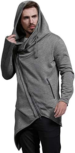 Coofandy muški modni hoodie lagana ležerna dukserica nepravilna rub pulover hip hop dužina dužina patentna kapuljača
