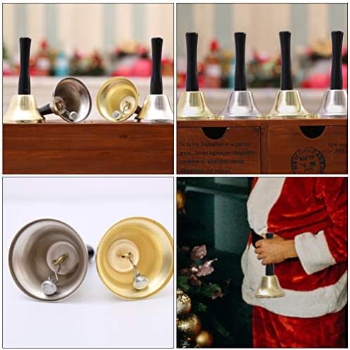 Aboofan 4PCS Metalna ručna ručka božićno zvell zvono Santa Bells Xmas Jingle Bell Handheld Bell za vjenčane događaje božićna zabava
