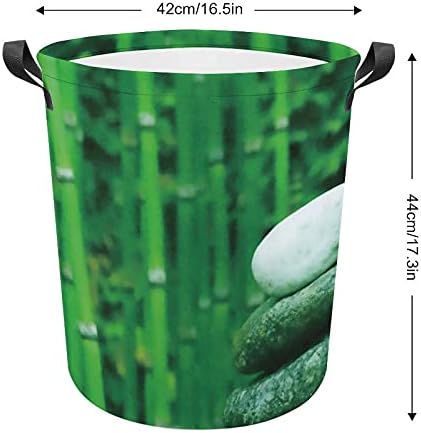 Foduoduo košarica za pranje rublja Cortina priroda bambusova kamena rublja s ručkama s ručkama preklopljiva vreća za odlaganje prljave
