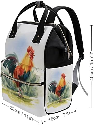 Akvarel farme pijetao vodootporna mama ruksaka Veliki kapacitet pelena multifunkcionalna torba