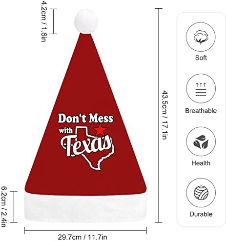 Ne petljajte se s teksaškim božićnim šeširom mekana Plišana kapa Djeda Mraza smiješna kapa za božićnu novogodišnju blagdansku zabavu