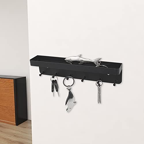Držač za ključeve za ukrasnu zidnu dekoraciju, organizator ključeva od nehrđajućeg čelika 91 sa 6 kuka, samoljepljiva zidna Pošta i