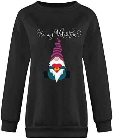 Majice za Valentinovo za žene 2022 jesenska Moda Raglan pulover s dugim rukavima majica s majicama s printom ljubavi