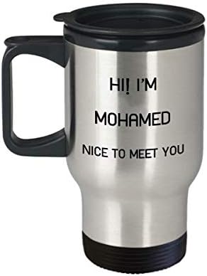 Ja sam Mohamed Travel šalica jedinstveno ime Tumbler Poklon za muškarce žene 14oz nehrđajući čelik