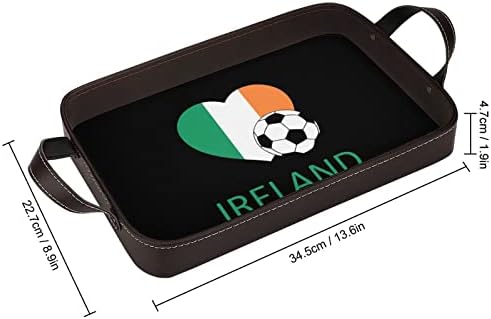 Ljubav Irska nogometna kožna ukrasna ladica Personalizirana Organizator za skladištenje ladice s ručkama za hotel Home