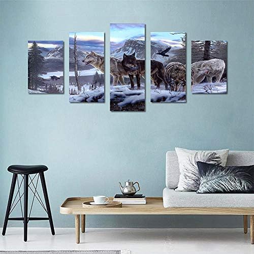 Arthome520 plave životinje vuk slike divljih životinja platno print slike spremne za objesiti za dekor doma zid umjetnost live žive