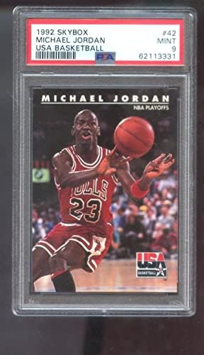 1992-93 Skybox 42 Michael Jordan NBA Playoffs USA PSA 9 Ocijenjena košarkaška karta NBA 92-93 1992-1993 Olimpijske igre Chicago Bulls