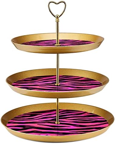 Cupcake držač stajališta plastični desert stalak za tortu stalak za 3 sloja za posluživanje stalak za prikaz, apstraktna ružičasta
