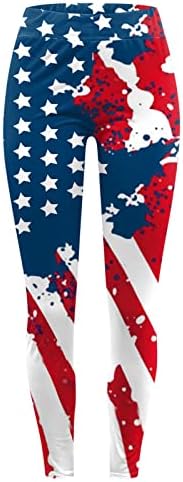 Američka zastava Patriotska nogu ženskih patriotskih zvijezda ženske pruge Stripes Stripes Flouris Working Workout Yoga hlače